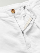 Brunello Cucinelli - Straight-Leg Cotton-Corduroy Cargo Trousers - White