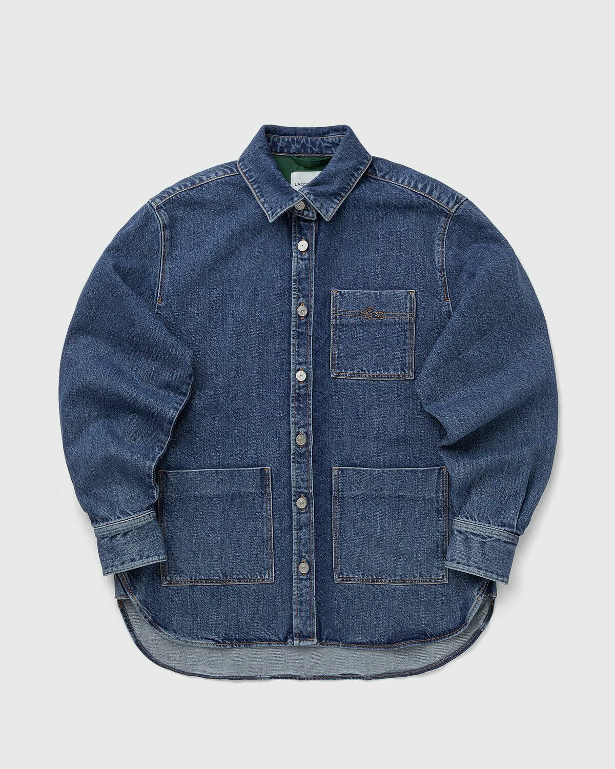 Lacoste Oversized Denim Overshirt Blue Womens Denim Jacket
