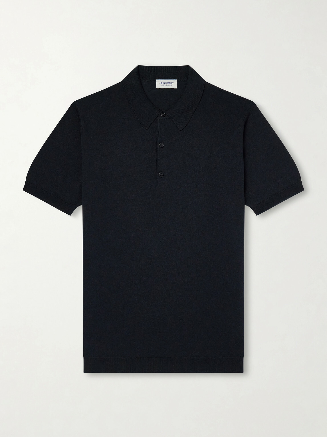 John Smedley - Macloud Knitted Merino Wool Polo Shirt - Black