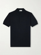 John Smedley - Macloud Knitted Merino Wool Polo Shirt - Black
