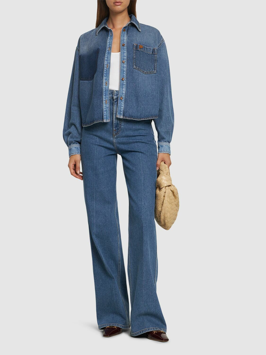 PHILOSOPHY DI LORENZO SERAFINI Patchwork Denim Shirt