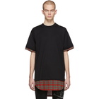 mastermind WORLD Black Tartan Layered T-Shirt