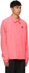 We11done Pink Logo Basic Windbreaker Jacket
