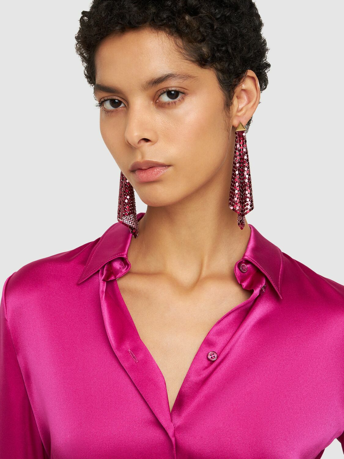 Boucles D'Oreilles Longues En Métal Argenté Style Paco Rabanne - Design Luxe Pour Tous Les Jours - Neuf Sans Emballage