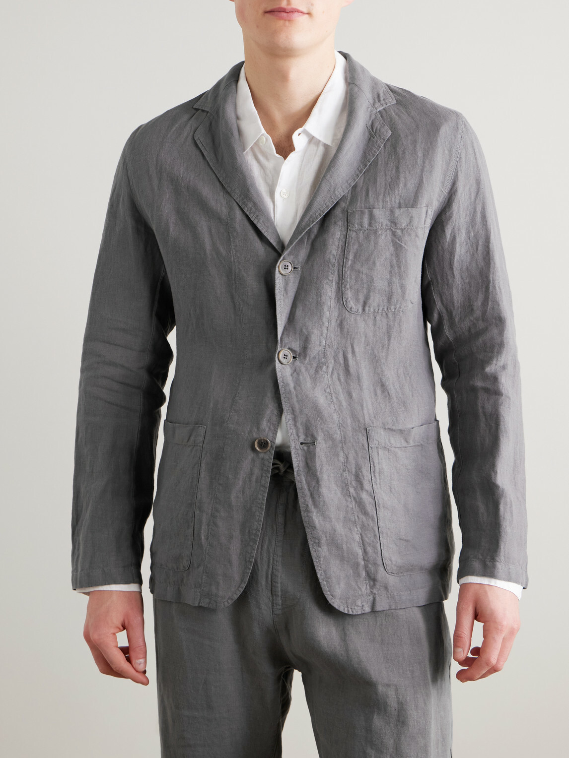 Hartford - Jobby Pat Linen Suit Jacket - Gray
