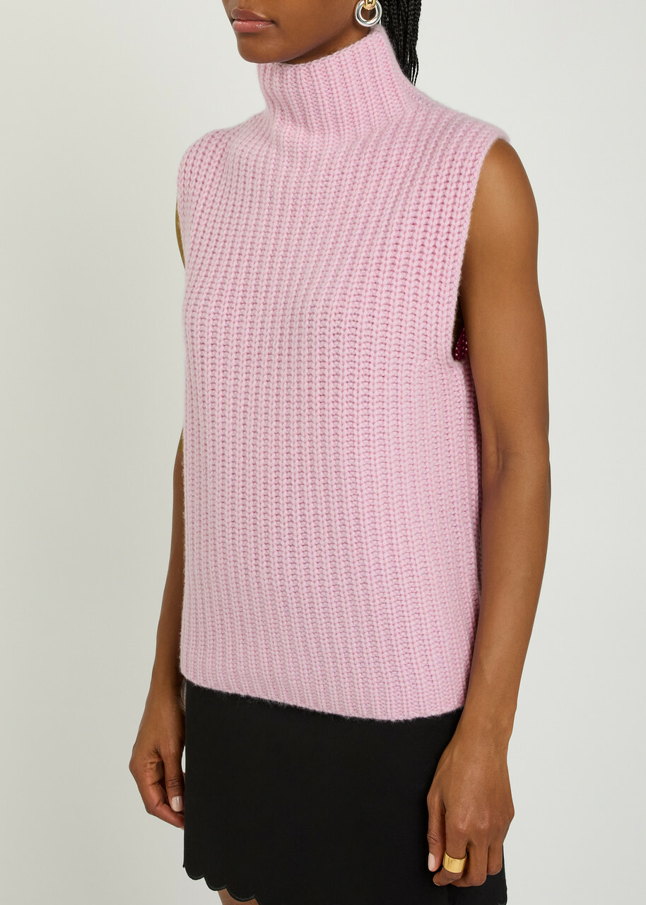 Lisa Yang Joceyline High-neck Cashmere Vest Light Pink