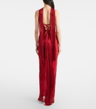 Maria Lucia Hohan Pleated scarf-detail silk bustier gown