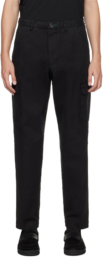 Photo: PS by Paul Smith Black Embroidered Cargo Pants