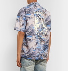 Rhude - Camp-Collar Printed Cotton-Poplin Shirt - Blue