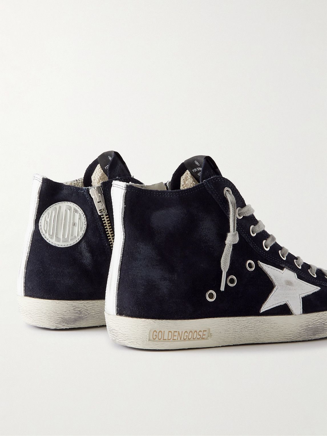 Golden Goose Blue Suede Francy hi top sneakers