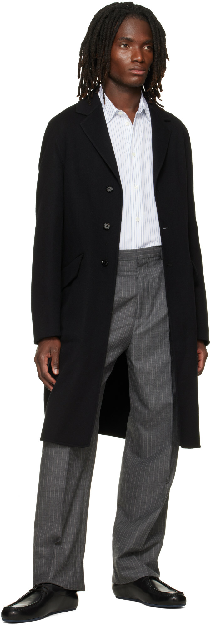 Jil Sander Gray Wool Pinstripe Trousers