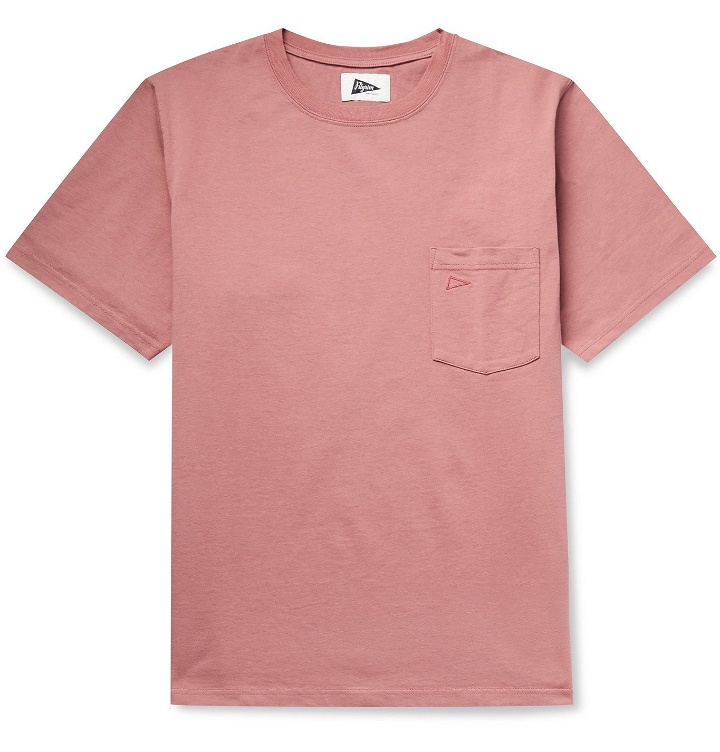 Photo: Pilgrim Surf Supply - Logo-Embroidered Cotton-Jersey T-Shirt - Pink