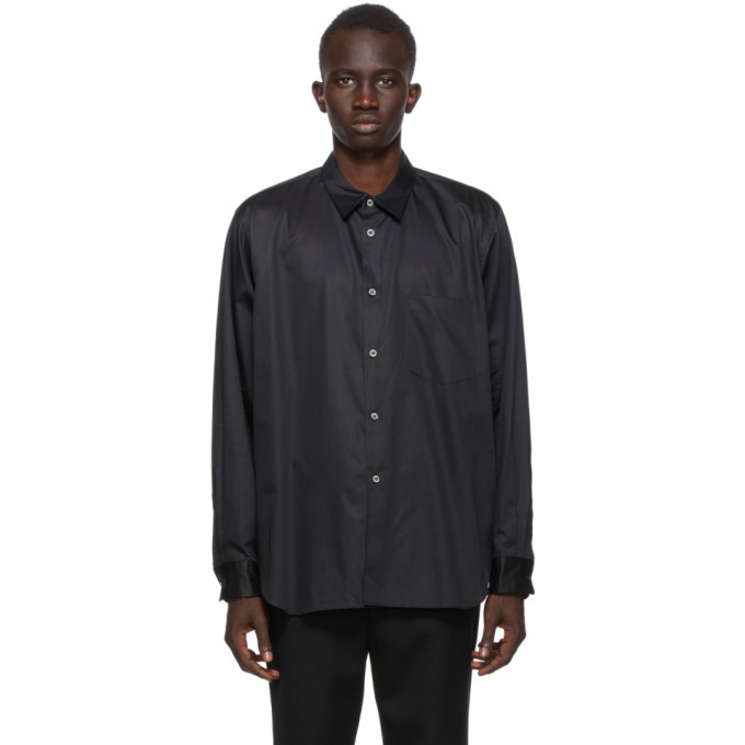 Photo: Comme des Garcons Homme Plus Black Broadcloth Cut-Out Shirt