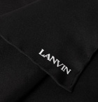 LANVIN - Logo-Embroidered Silk-Twill Pocket Square - Black