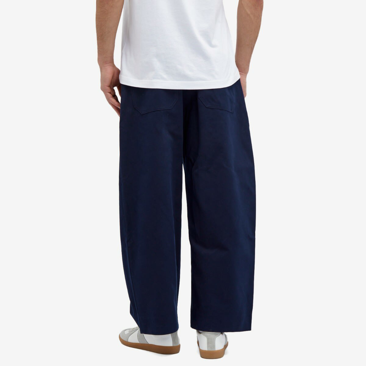 Studio Nicholson Men's Sorte Deep Pleat Volume Twill Pants in Dark Navy Studio  Nicholson