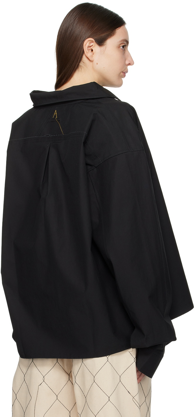AIREI Black Paneled Shirt