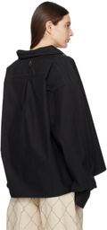 AIREI Black Paneled Shirt