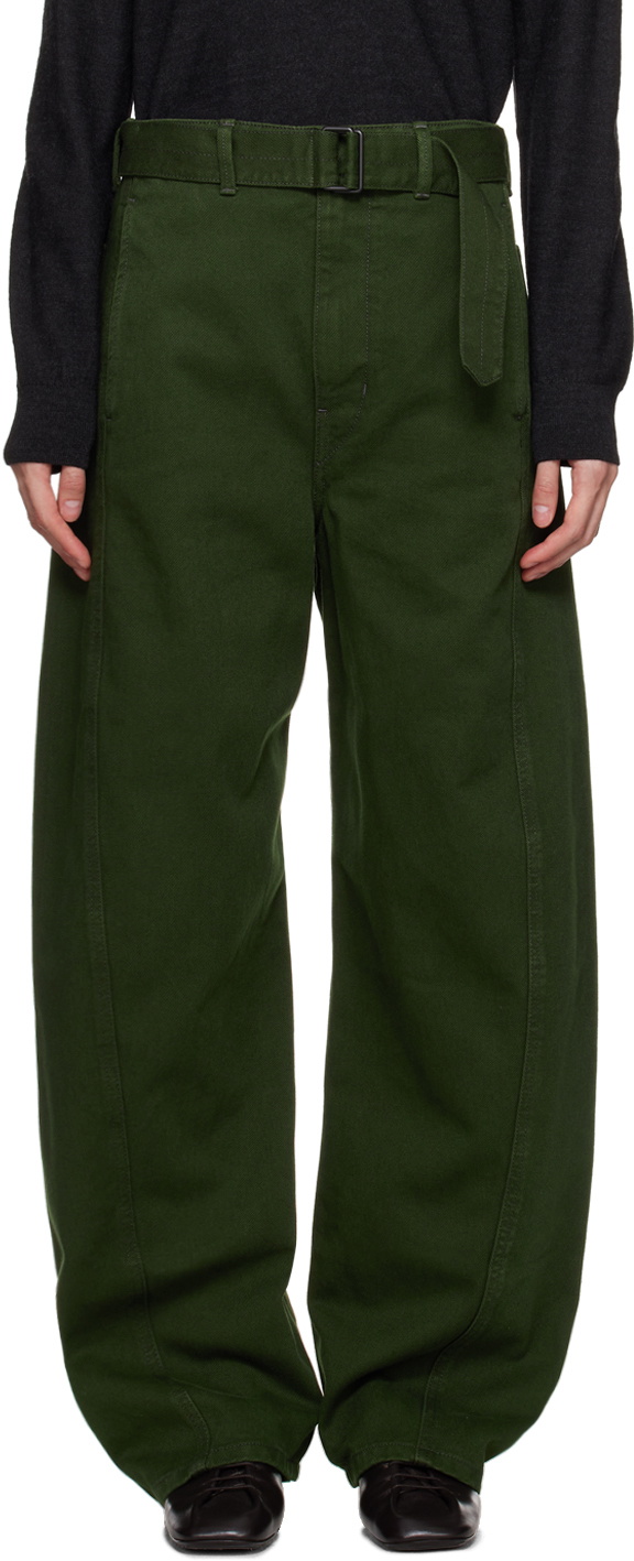 LEMAIRE Green Twisted Belted Jeans Lemaire