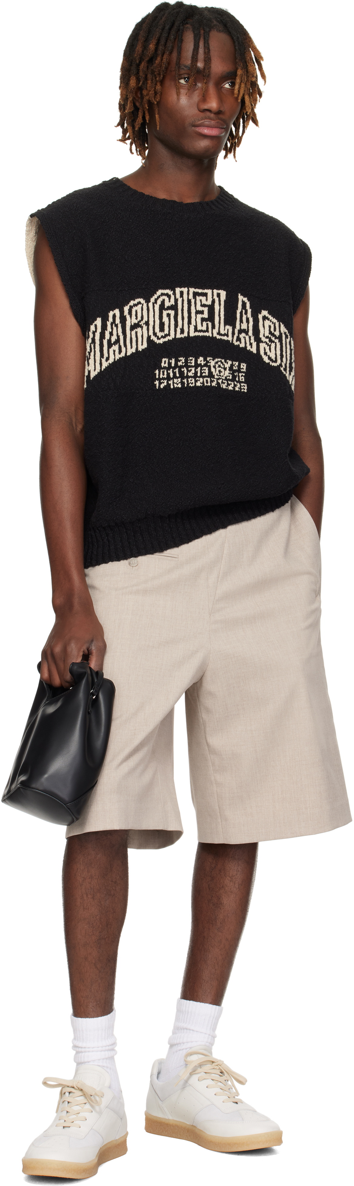 MM6 Maison Margiela Black & Off-White Paneled Vest