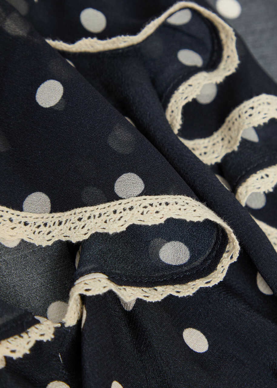 Rixo Bethea Polka dot Crepe de Chine Midi Dress Navy