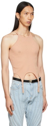 Dion Lee Beige Hosiery Mesh Garter Tank Top