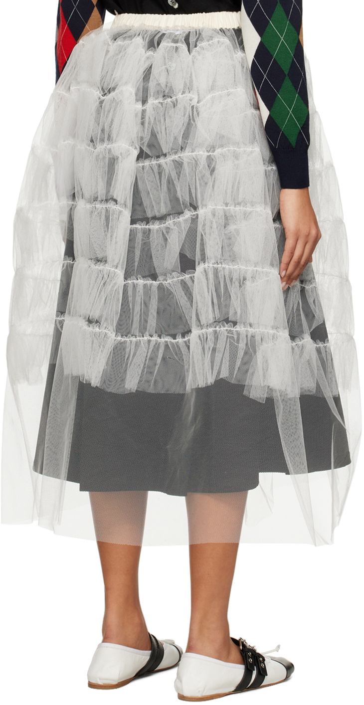 tao White Tiered Midi Skirt