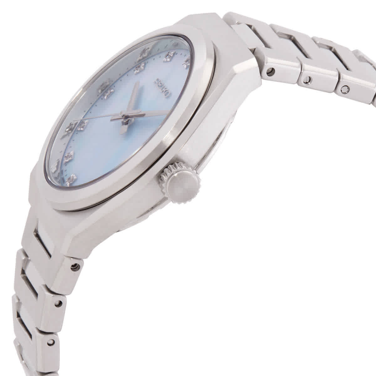 Seiko Quartz Blue Mother of Pearl Dial Ladies Watch SUR603P1