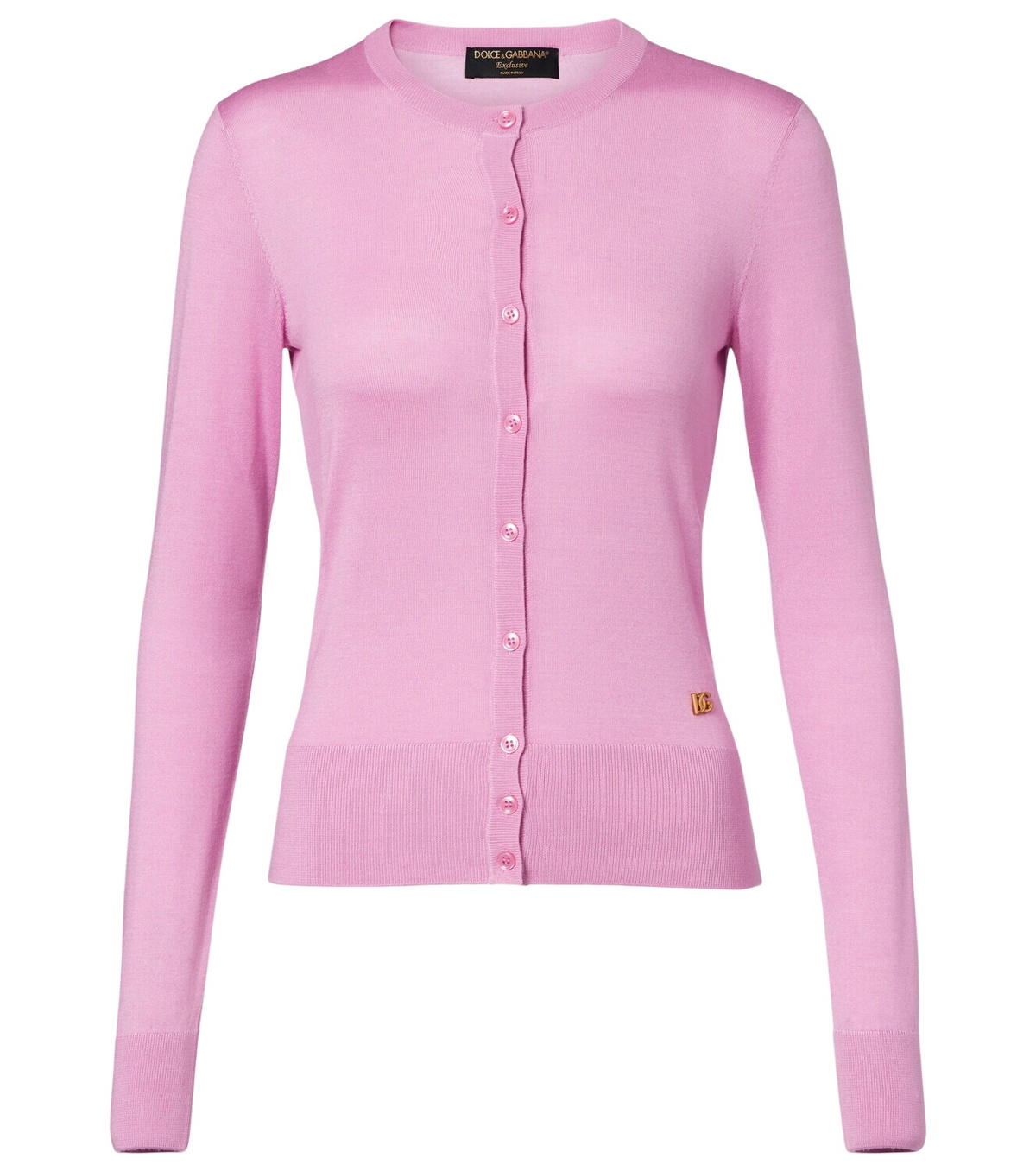 DOLCE & GABBANA - Rib Knit Silk Crop Sweater Dolce & Gabbana