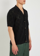 Les Deux Checked-weave Cotton-knit Shirt Black