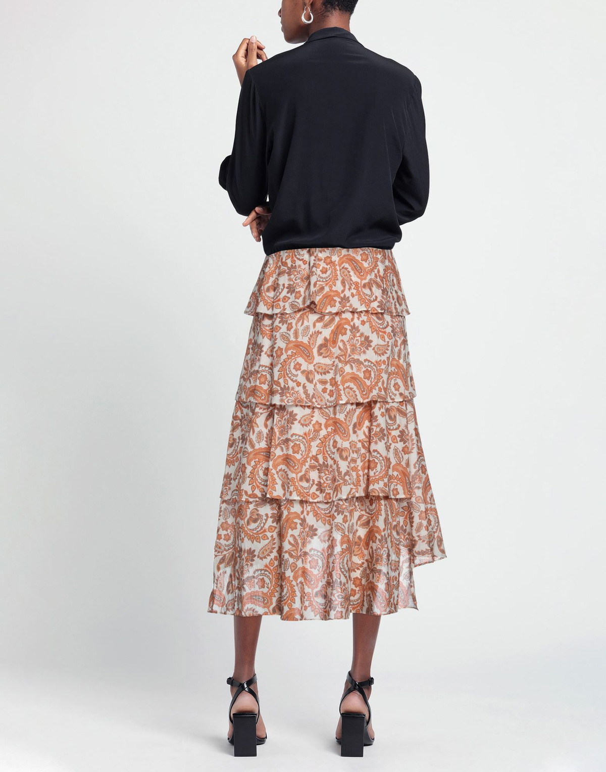 Maje Womens Midi skirt in Orange