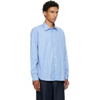 Burberry Blue Relaxed Fit Striped Cotton Shirt