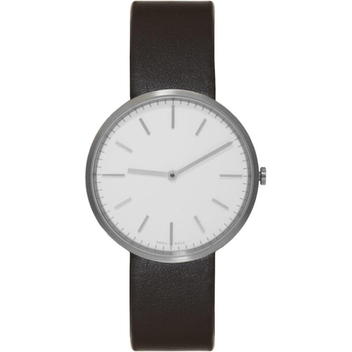 Photo: Uniform Wares Silver and Brown Leather M37 Two-Hand Watch 