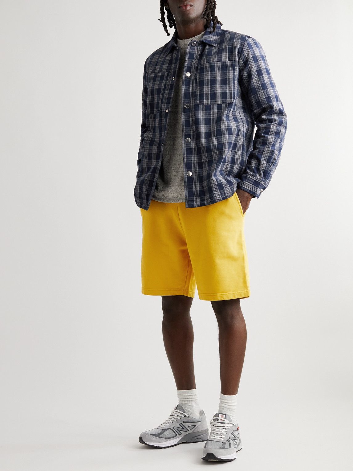 Norse Projects - Straight-Leg Cotton-Jersey Drawstring Shorts - Yellow ...