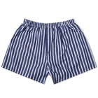 Sunspel Men's Boxer Shorts in Navy/White Stripe