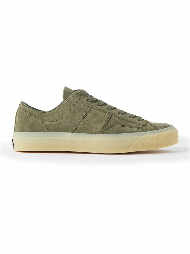 Photo: TOM FORD - Cambridge Suede Sneakers - Green