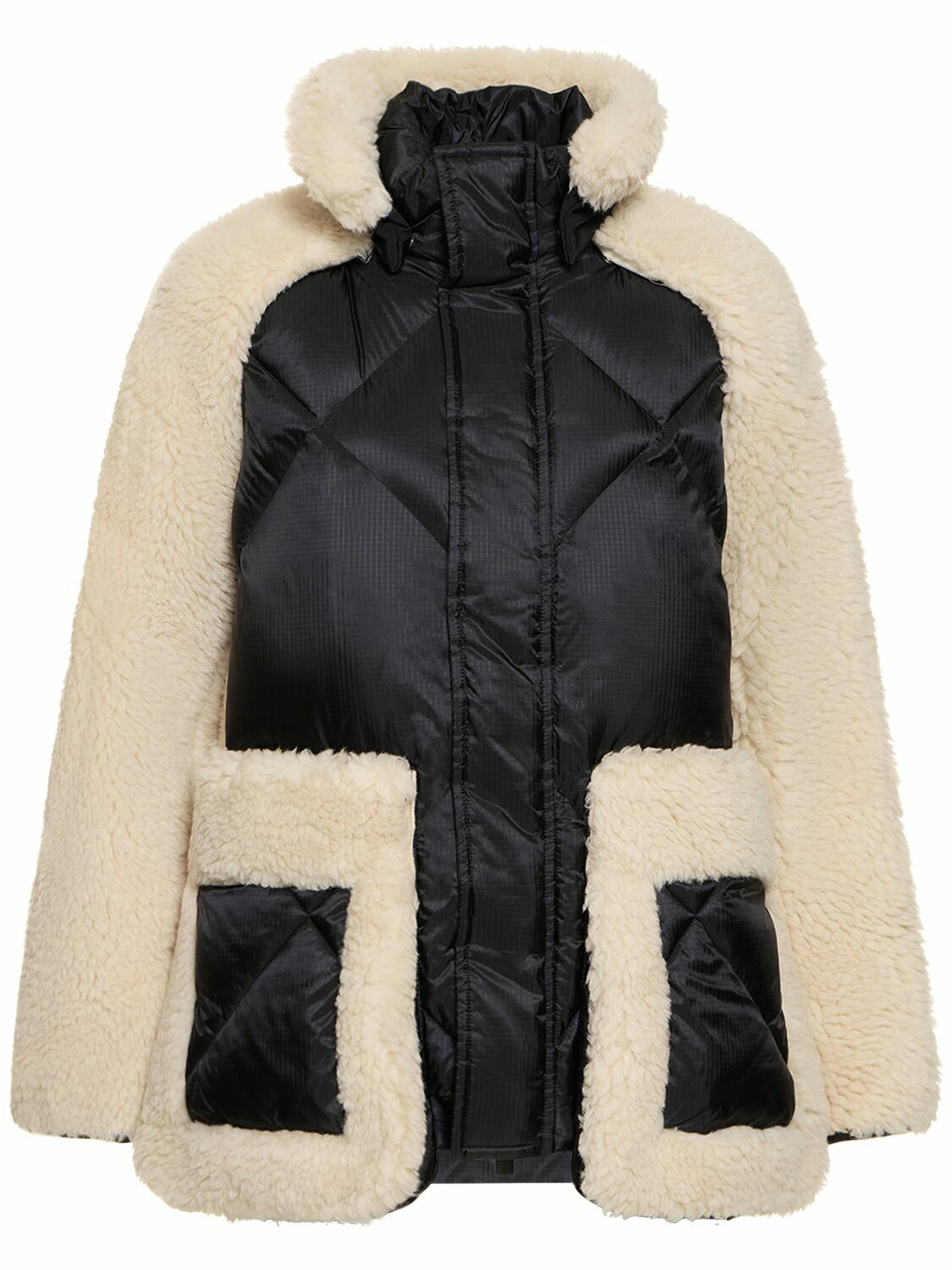 Photo: SACAI - Faux Shearling & Quilted Nylon Jacket