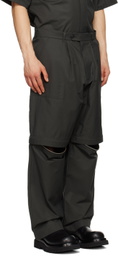Lownn Gray Plain Carpenter Trousers