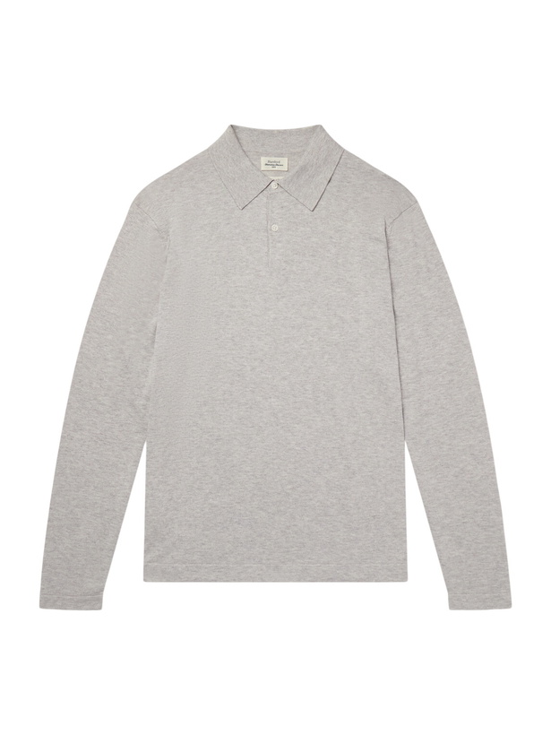 Photo: Hartford - Cotton and Cashmere-Blend Polo Shirt - Gray