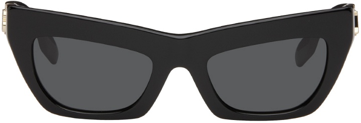 Photo: Burberry Black Cat-Eye Logo Sunglasses