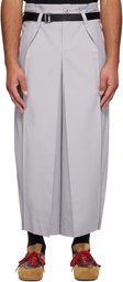 132 5. ISSEY MIYAKE Gray Flat Square Trousers