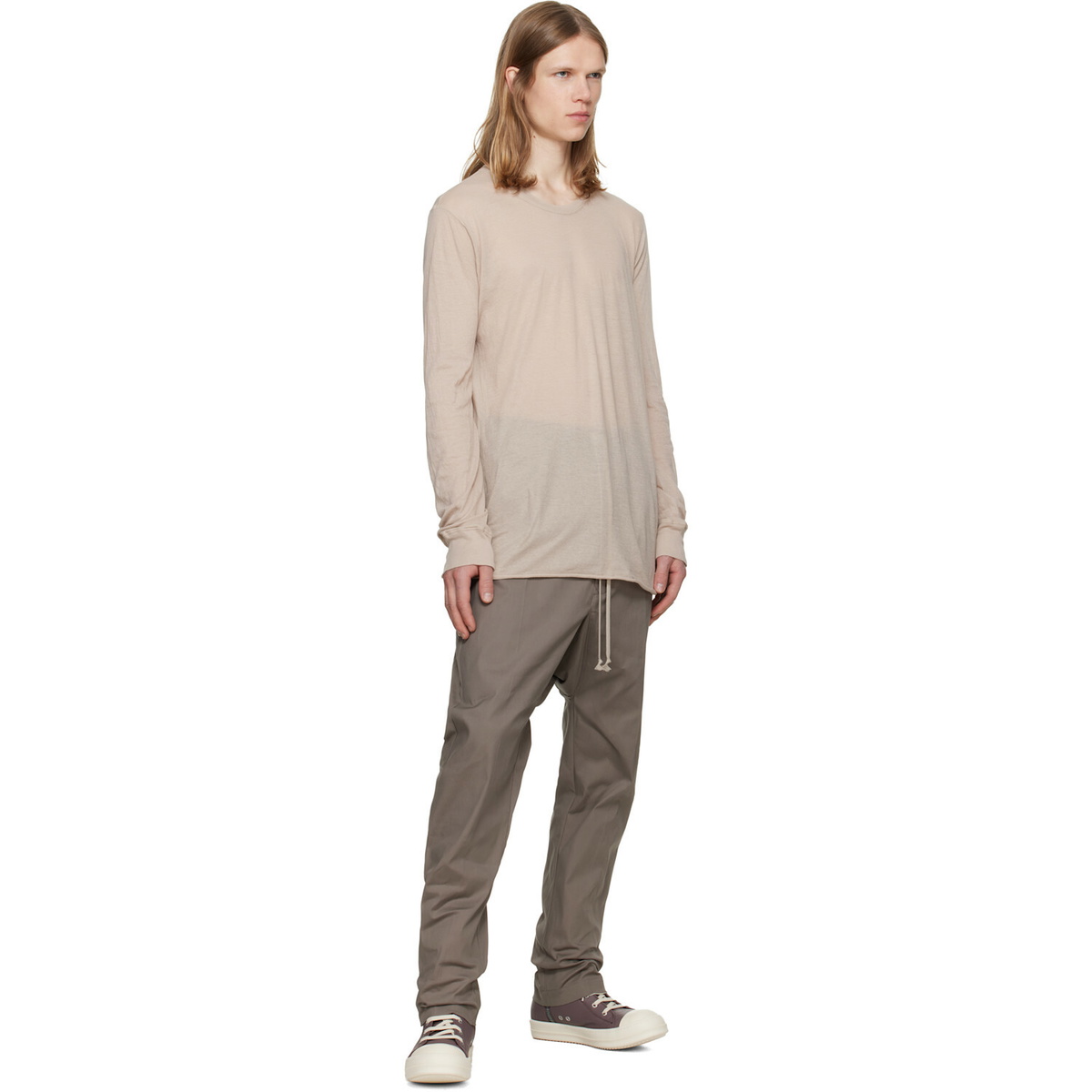 Rick Owens Taupe Tower Basic LS T-shirt