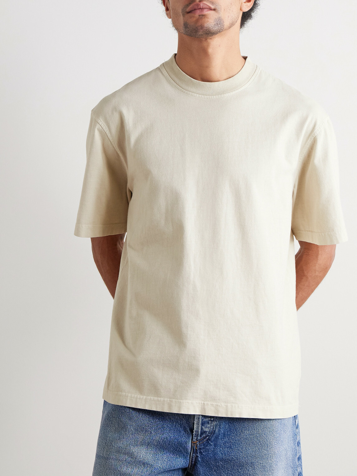 AGOLDE - Asha Cotton-Jersey T-Shirt - Neutrals