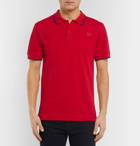 McQ Alexander McQueen - Slim-Fit Contrast-Tipped Cotton-Piqué Polo Shirt - Men - Red