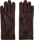 Bottega Veneta Burgundy Intrecciato Leather Gloves