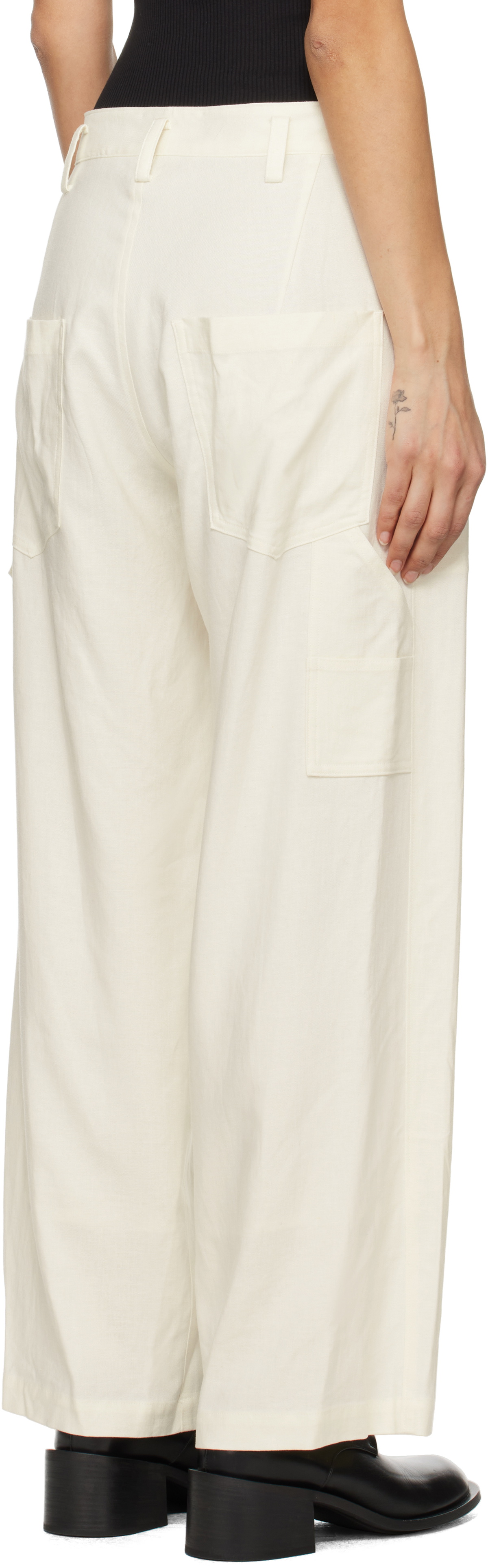 Y's Off-White Work Trousers