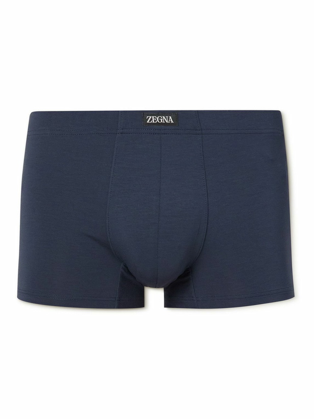 Photo: Zegna - Stretch-Cotton Boxer Briefs - Blue