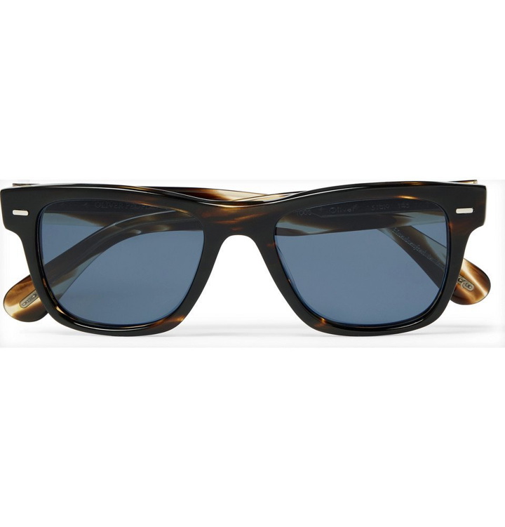 Photo: Oliver Peoples - Oliver Sun Square-Frame Tortoiseshell Acetate Sunglasses - Blue