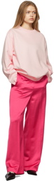 Helmut Lang Pink Embossed Logo Crewneck Sweatshirt