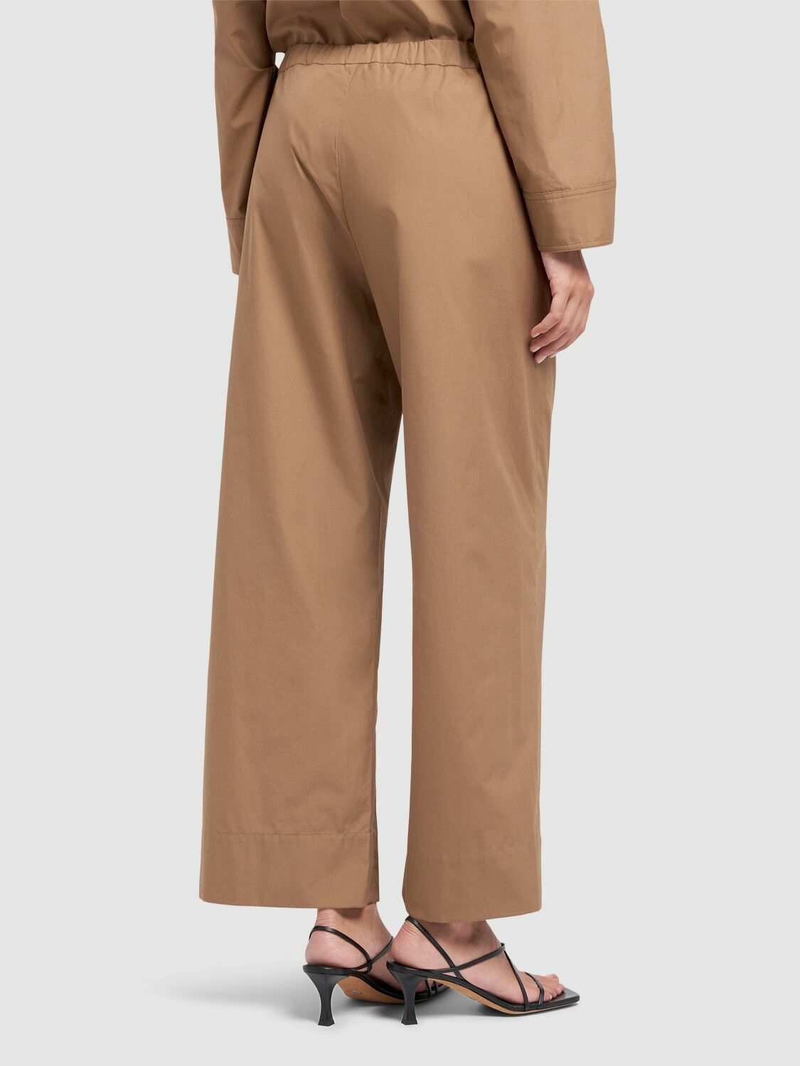 【送料&関税込】'S Max Mara Argento Poplin Cotton Trousers S MAX MARA Argento Cotton Poplin Wide Leg Pants S Max Mara