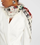 Alexander McQueen Skull floral wool scarf